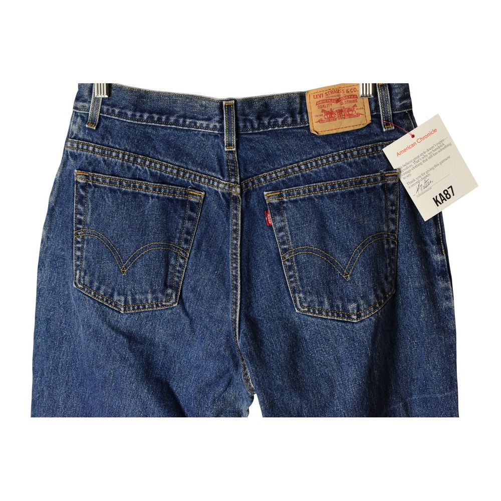 90s Vintage Levis 550 Relaxed Tapered Jeans Womens 14 Dark Stone Wash Denim - Picture 6 of 9